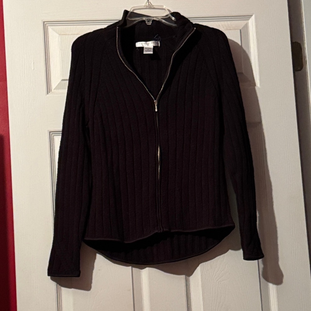 Geoffrey Beene Women's Black Ribbed Cardigan